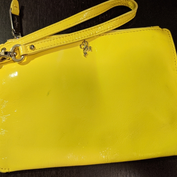 Cole Haan Handbags - Cole Haan yellow patent leather wristlet